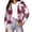 Purple, variant on Admvng Women's Hooded Plaid Shacket Button Down Pocket Long Sleeve Cropped Plaid Jacket