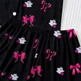 thumbnail image 6 of Bobifish Toddler Girls Sleep Sets Halloween Print Lapel Button Down Short Sleeve Tops&Shorts PJS Children Girls Home Clothes, 6 of 9