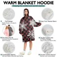 thumbnail image 5 of Wearable Oversized Blanket,Red and Black Checkered Christmas Snowflake Pattern Wearable Blanket Hoodie for Adults,Cozy Hooded Blankets with Super Pockets,Super Warm Fuzzy Pullover for Women & Men, 5 of 6