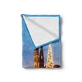 thumbnail image 2 of Winter Soft Flannel Fleece Throw Blanket, Hamburg Germany Old Town Hall with Christmas Tree Historical Architecture, Cozy Plush for Indoor and Outdoor Use, 50" x 60", Blue Orange Brown, by Ambesonne, 2 of 6