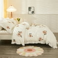 thumbnail image 6 of Move Over White Floral Duvet Cover Set King Ruffle Flowers Bedding Sets Ruffle Pattern Microfiber No Filling, 6 of 10