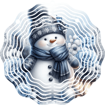 Christmas Wind Spinner 10" Metal Double-Sided Snowman Outdoor Yard Decor