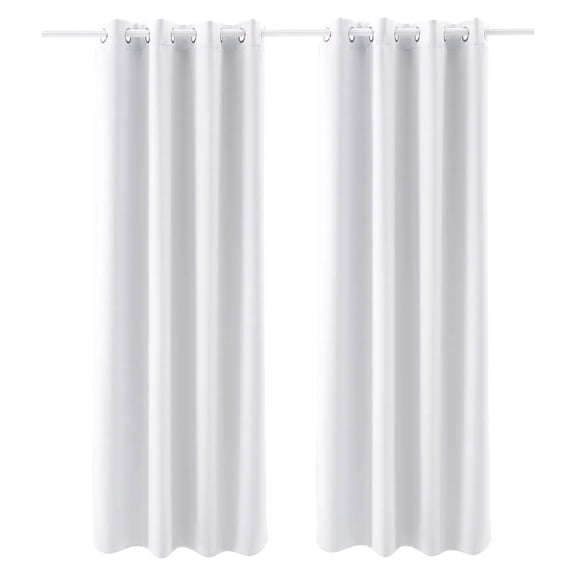 2 Sets of Blackout Curtains Grommets Window Panels Thermal Insulation Curtains 52x84 Inch