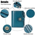 thumbnail image 4 of Egoelife Women's Small Wallet RFID Blocking Genuine Leather Compact Bifold Wallet with ID Window Credit Card Holder Purse Zipper Coin Pocket Clutch, 4 of 6