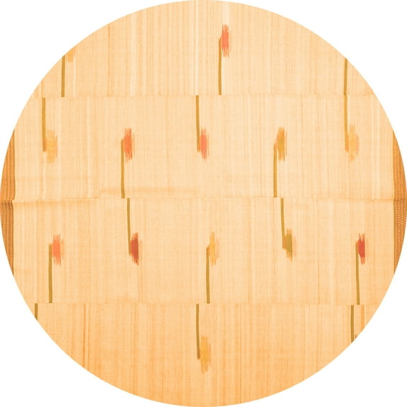 Ahgly Company Indoor Round Solid Orange Modern Area Rugs, 4' Round