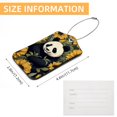 thumbnail image 5 of Panda Sunflower Square PU Leather Luggage Tags - 2 Pack with Privacy Cover and Stainless Steel Ring - Suitable for Travel, Backpack, Handbag - Suitcase Tags, Travel Tag, 5 of 7