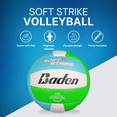 thumbnail image 3 of Baden Soft Strike Official Size Indoor/Outdoor Recreational Volleyball - Blue/Green/White, 3 of 6