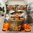 thumbnail image 2 of Manfei Kawaii Rustic Scarecrow Full Size Sheets, Halloween Horror Pumpkin Bed Sheets, Spooky Ghost Sheet Sets, Breathable Home Decor, 4 Pieces, 2 of 7