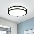 thumbnail image 2 of Modern Dimmable 15" LED Ceiling Light, Adjustable 5 Color Temperature, Energy-Efficient Fixture, Matte Black Metal Frame, 2700K/3000K/3500K/4000K/5000K, For Bedrooms, Kitchens, Living Rooms, Offices, 2 of 10
