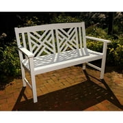 Achla Designs Fretwork 4 ft. White Garden Bench
