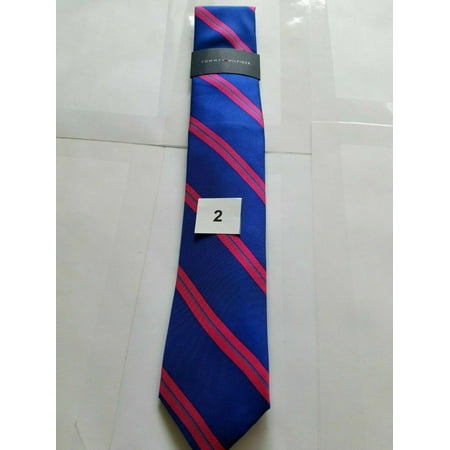 Men's Tommy Hilfiger Variety Of Ties Choose Color or Design B4HP (Blue Pink Stripe)