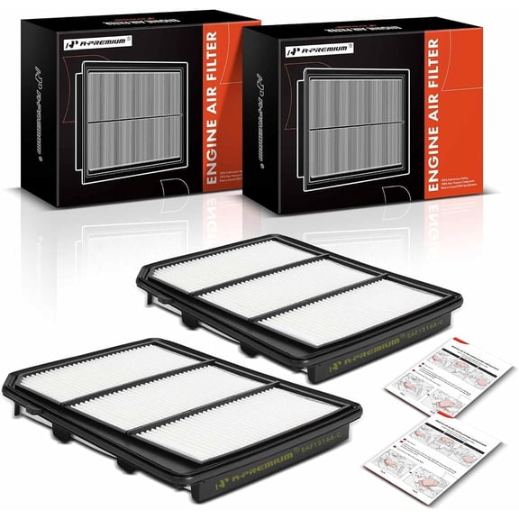 A-Premium 2-PC Engine Air Filter Compatible with Nissan TITAN 2017-2023 5.6L, Replace# 16546EZ31A