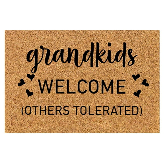 Giyblacko Carpet Door Mats FuGrandkids Welcome (Others Tolerated) Doormat Rug Custom Door MatFront Door Outdoor Entrance Porch Mat With Slip Polyester Floor Mat