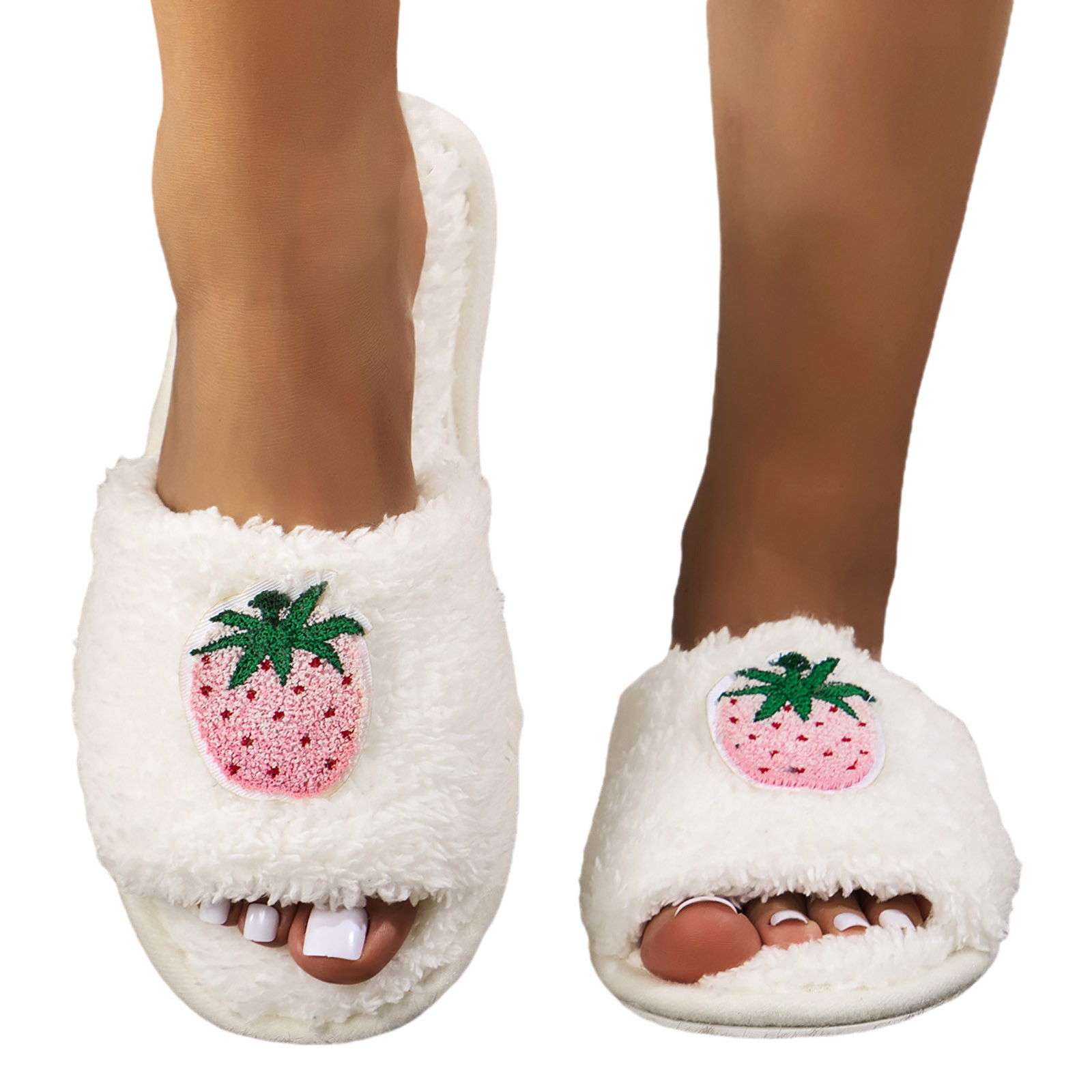 YUHAOTIN Slippers for Women Fuzzy Cute 2024 New Spring and Autumn Pink ...