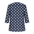 thumbnail image 4 of CHGBMOK Women Polka Dots T Shirt 3/4 Sleeve Crew Neck Tee Casual Dressy Blouses Loose Pullover Shirts, 4 of 7