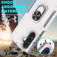 thumbnail image 3 of Rosebono Compatible With Samsung Galaxy A57 Case, Hybrid Case With Adjustable Integrated Ring Kickstand (White), 3 of 5