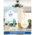 thumbnail image 2 of 20'' Caged Ceiling Fan with Lights 6 Speeds Low Profile Small Farmhouse Industrial Ceiling Fans, Black Enclosed Bladeless LED Ceiling Fan Remote/APP Control for Living Room/Bedroom/Kitchen, 2 of 6