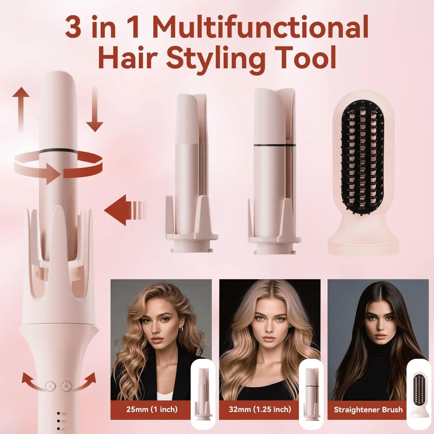 2025 Mini Auto-Rotating Hair Curler - Portable Ceramic Waver for Effortless Beach Waves & Curls