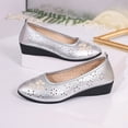 thumbnail image 6 of Bkhluea Women Floral Perforated Wedge Flats Slip On Comfortable Footwear For Office Work Daily Casual Outdoor Activities, 6 of 7