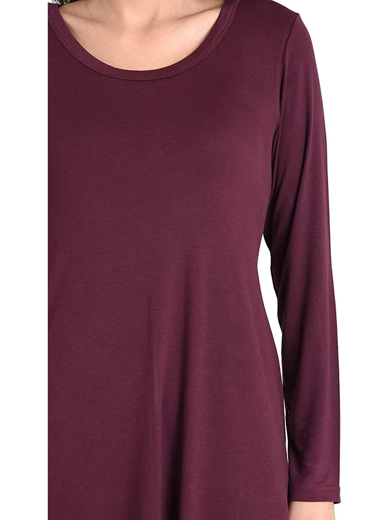 Miss Lavish London Women's Long Sleeve Dress - Round Neck Casual Loose Fit Swing T-Shirt Dress with Pockets Burgundy-S - Walmart.com Miss Lavish London Women's Long Sleeve Dress - Round Neck Casual Loose Fit Swing T-Shirt Dress with Pockets Burgundy-S - Walmart.com
