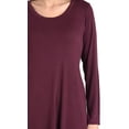 thumbnail image 2 of Miss Lavish London Women's Long Sleeve Dress - Round Neck Casual Loose Fit Swing T-Shirt Dress with Pockets Burgundy-XL, 2 of 7