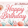 thumbnail image 4 of Decorative Design Happy Birthday Banner Sea Theme Jellyfish Coral Clam Shell for Kids Party Marine Celebration Indoor Event, 4 of 7