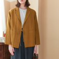 thumbnail image 1 of Retro 100% Ramie Women Blazer Coat Casual Long Sleeve Lace Up Bandage Streetwear Overcoat Female Jackets Outerwear With Pocket zhangmengya LED, 1 of 1