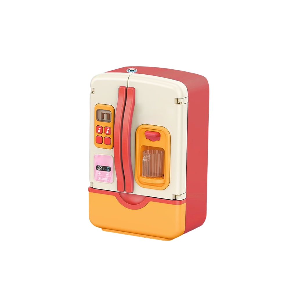DTOWER 1 Set Fridge Toys Refrigerator Pretend Play Food Vending Machine Toy with Lighting