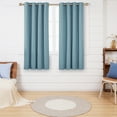 thumbnail image 3 of Deconovo 100% Blackout Curtains 2 Panels, Linen Textured Thermal Insulated Curtains with Coating, Short Curtains for Small Windows (Teal, 52" x 45" ), 3 of 11