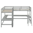 thumbnail image 3 of Bellemave L-Shaped Loft Bed with L-shaped Desk Twin Size Loft Bed with Desk for 2 Wood Corner Twin Beds with Ladder and Guardrails for Teens, No Box Spring Needed (Gray), 3 of 11