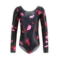 thumbnail image 4 of GYRATEDREAM Gymnastics Leotards for Girls Dance Outfits Long Sleeves Jellyfish Print Dancewear Dance Leotards Bodysuit for 160 Black, 4 of 5