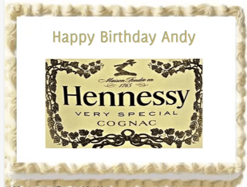 Hennessy Personalized Edible Cake Image Party Frosting Topper ...