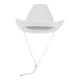 thumbnail image 3 of Sombrero de vaquero de fieltro blanco, gorra de vaquero de fiesta en blanco con correa ajustable para el cuello, 3 of 7
