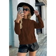 thumbnail image 3 of Pull à Capuche pour Femmes, Décontracté, Boutonné, Col en V, Manches Longues, Tricoté, Henley, 3 of 7