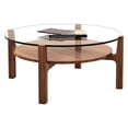 thumbnail image 2 of Aron Living Soho Round Solid Wood Coffee Table in Walnut, 2 of 5
