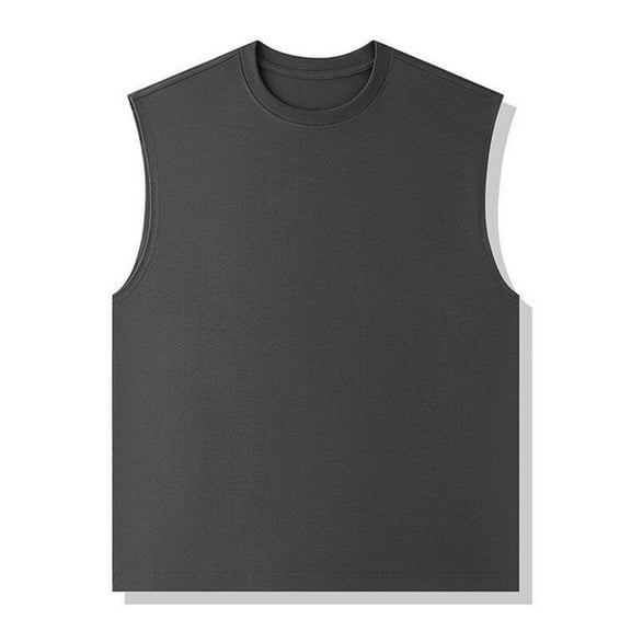 M-5X Plus Size Tank Tops for Men Big & Tall Sleeveless Crewneck Muscle Shirts Mens Casual Solid Color Pullover Slim Breathable Athletic Workout Vests