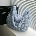 thumbnail image 4 of Bubble Hobo Bags for Women Quilted Tote Bag for Women Puffer Bag Quilted Bag Lightweight Puffy Tote Bag Quilted Padding Shoulder Bag,Light blue, 4 of 5