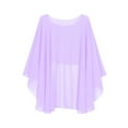 thumbnail image 6 of Miaeowve Women Soft Sheer Chiffon Bolero Shrug Wedding Capes Shawl Wrap for Bridesmaid Dress Cover Up Light Purple One Size, 6 of 6