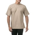 thumbnail image 2 of Pro Club Men's Heavyweight Cotton Short Sleeve Crew Neck T-Shirt,KHAKI,5XL - Tall, 2 of 5