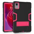 thumbnail image 2 of ELEHOLD Case for Lenovo Tab M11 11inch TB330FU TB330XU 2024,Heavy Duty Hard PC Silicone Case Hidden Kickstand Anti-Scratch Shockproof Cover for Kids Men Women,Black+Rose, 2 of 7
