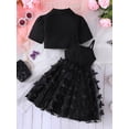 thumbnail image 6 of Yunliwuli Toddler Girls Two Piece Outfits Sleeveless Butterfly Tulle Dress and Short Sleeves Button Jacket for Summer Clothes, 6 of 10