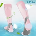 thumbnail image 2 of MZXELPRJD No Show Socks Womens 2 Pairs Men Light Compression Sports Running Socks Elastic Stockings, Ankle Compression Socks for Women Pink XL, 2 of 2