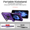 thumbnail image 3 of for Samsung Galaxy Z Flip 6 Case Heavy Duty Military Grade Protection,Camera Lens Slide Protection & 360°Rotate Magnetic Car Mount Holder Kickstand Rugged Shockproof Drop Hard Shell,Purple, 3 of 10