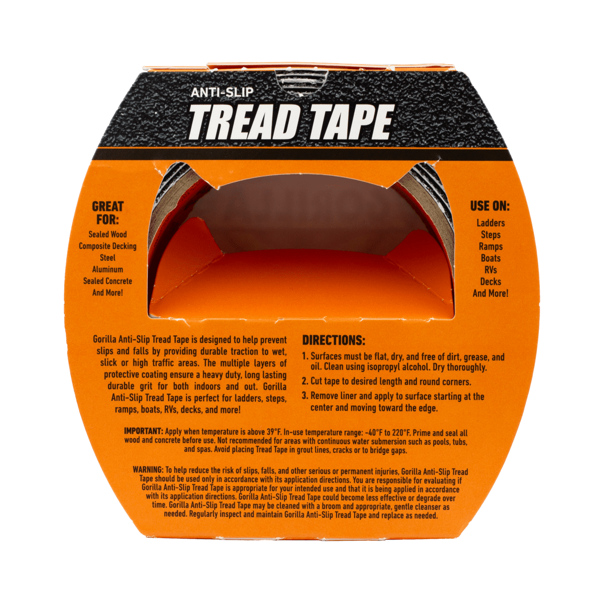 (2 pack) Gorilla Glue Tread Tape, 10 Foot, Single Roll, Pack of 1, Black