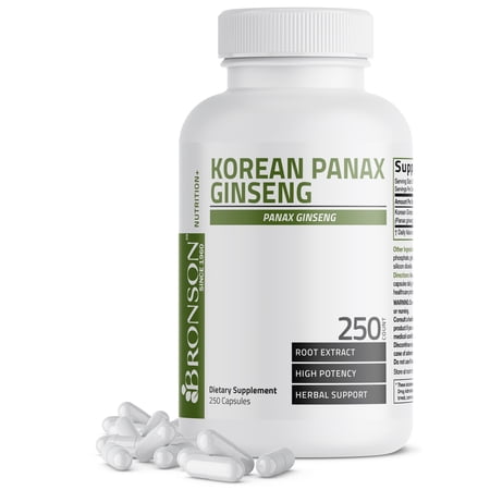 Bronson Korean Panax Ginseng Supports Energy, Endurance & Vitality + Memory and Mental Performance, 250 Capsules
