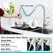 Touch Kitchen Sink Faucet Pull Out Sprayer Brushed Nickel Mixer Tap