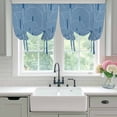 thumbnail image 4 of Navy Blue Ombre Balloon Curtains 63 Inch Length for Living Room/Bedroom, Farmhouse Stripes Modern Abstract Art Rod Pocket Privacy Door Curtains Decorative Tie Up Shade for Window 52"x63", 4 of 8