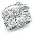 thumbnail image 2 of Women's 925 Sterling Silver Crossover Two-tone Engagement Wedding Band Rings, 2 of 2
