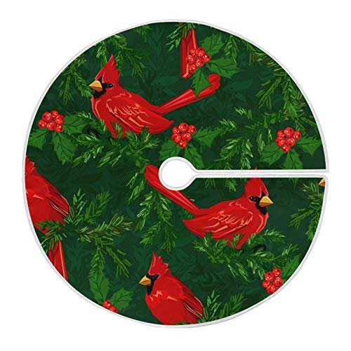 Falda de árbol de Navidad ATTX Red Cardinal Bird 120 cm de poliéster