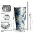 thumbnail image 6 of 30oz Indigo Tie Dye Star Tumblers Stainless Steel Tumbler with Lid and Straw,Vacuum Insulated Double Wall Travel Tumbler Cups Mug with Cleaning Brush for Coffee,Tea, 6 of 7